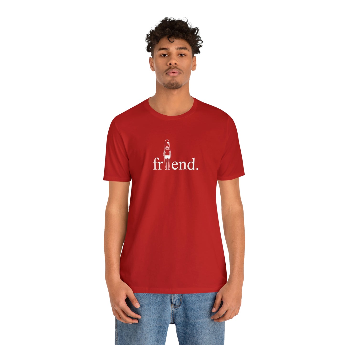 friend. Surfer Dude white print short sleeve tee