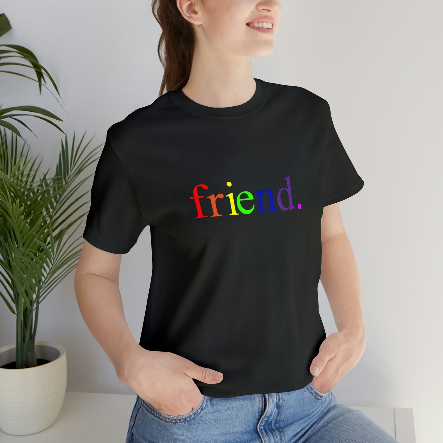 friend. Rainbow unisex short sleeve tee