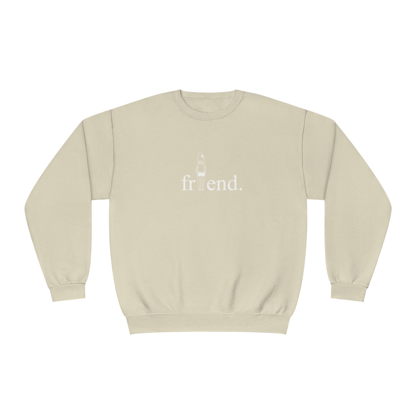 friend. Surfer Dude white print unisex crewneck sweatshirt