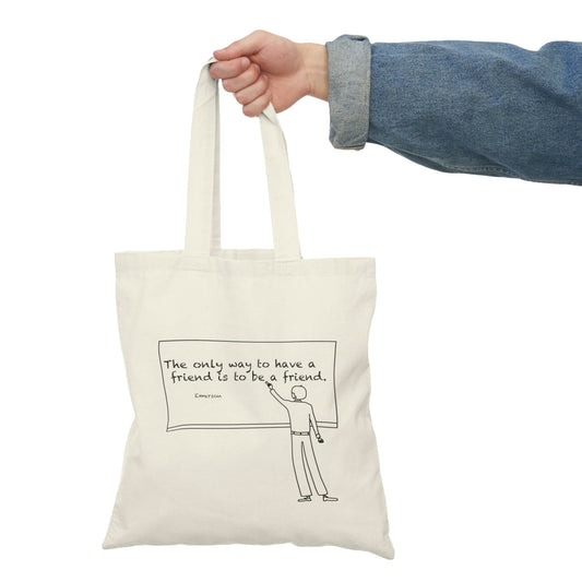 friend. Teacher w/ Emerson natural tote bag